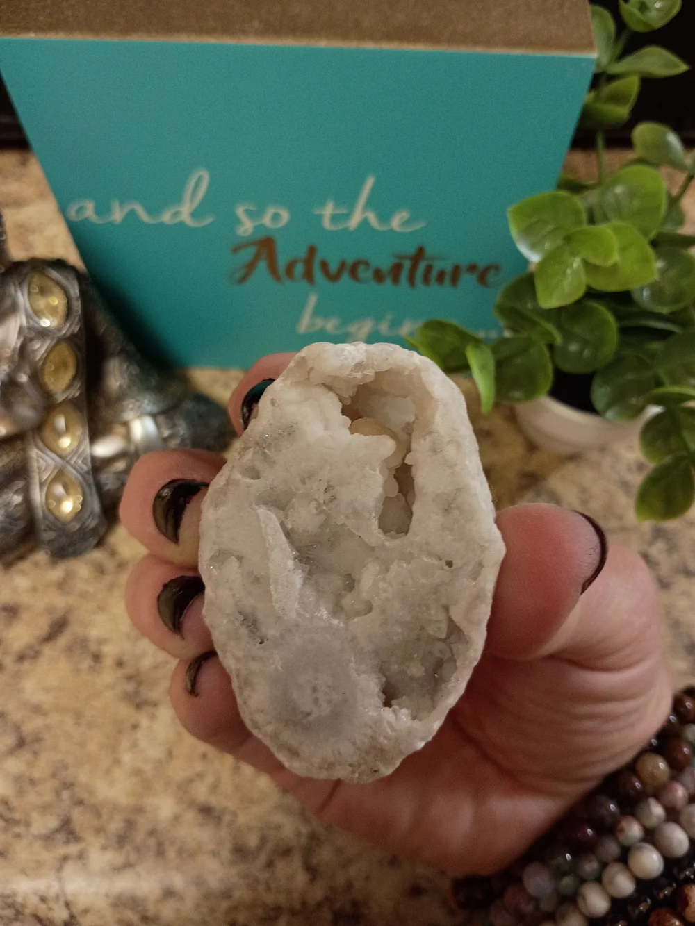 Clear Quartz Geode From Brazil Decorative Display Piece